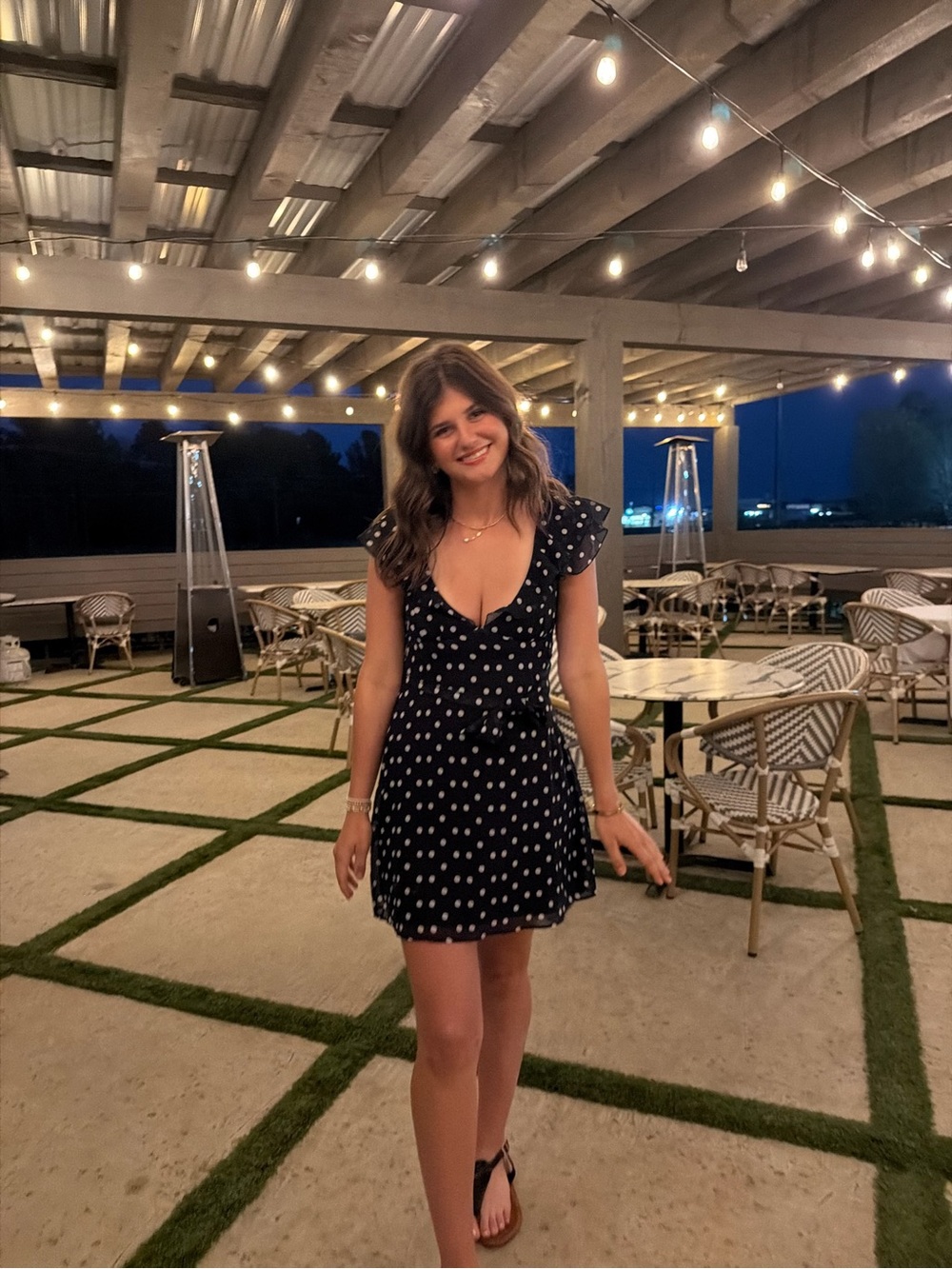 princess polly I GUESS SO MINI DRESS BLACK POLKA DOT